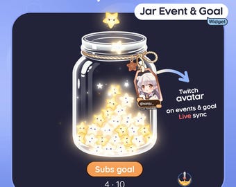 Twitch Jar Goal Widget StreamElements | Animated Sub Follower Donation Bits Goal + Live Alert Tag with Viewer Photo