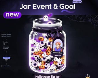 Halloween Jar Goal • Twitch Goal Widget • Spooky Stream Widget (Streamelements) • Instant Download
