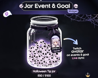 Skull Jar Goal • Twitch Goal Widget • Spooky Stream Widget (Streamelements) • Instant Download