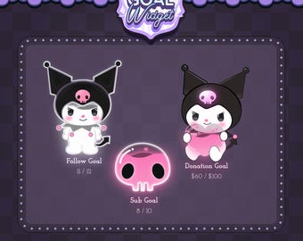 Cute Chibi Package Goal Widget | Customizable Twitch Stream Overlay (Streamlabs/Streamelements)