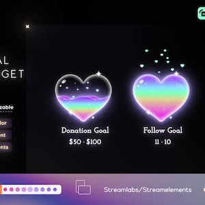 Regenbogen Flüssiges Herz Tor-Widget für Twitch - Streamlabs & Streamelement