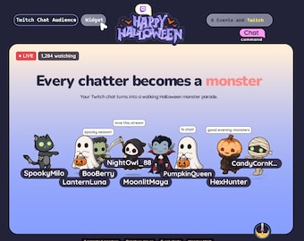 Animated Halloween Twitch Overlay – Monster Parade Chat Widget (StreamElements)