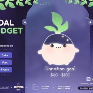 Potato Goal Widget | Cute Potato Goal Widget for Twitch Streamers | Fully Customizable | Streamelements Streamlabs OBS
