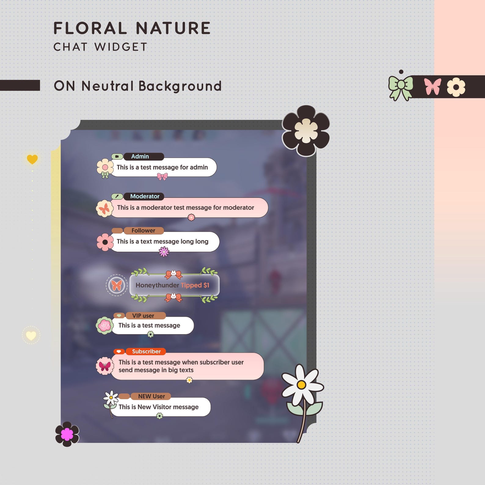 Flower Blossom Chat Widget: Customizable Streamelements Twitch Overlay ...