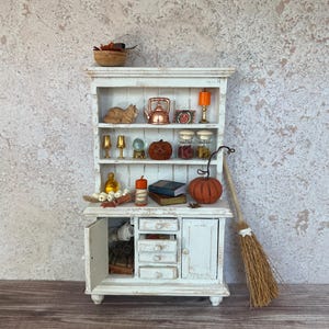 Miniature Shabby Chic Good Witch Hutch Fall Halloween Magic Cabinet Dollhouse 1:12 OOAA