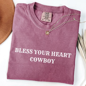 Bless Your Heart Cowboy Tee | Comfort Colors Cowgirl Shirt | Western Country Concert Shirt | Cute Southern Graphic T-Shirt | Colorful Rodeo