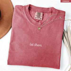 Embroidered anxiety t-shirt in crimson red