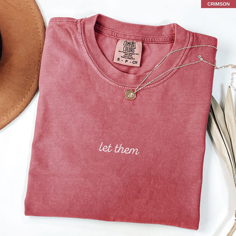 Embroidered anxiety t-shirt in crimson red
