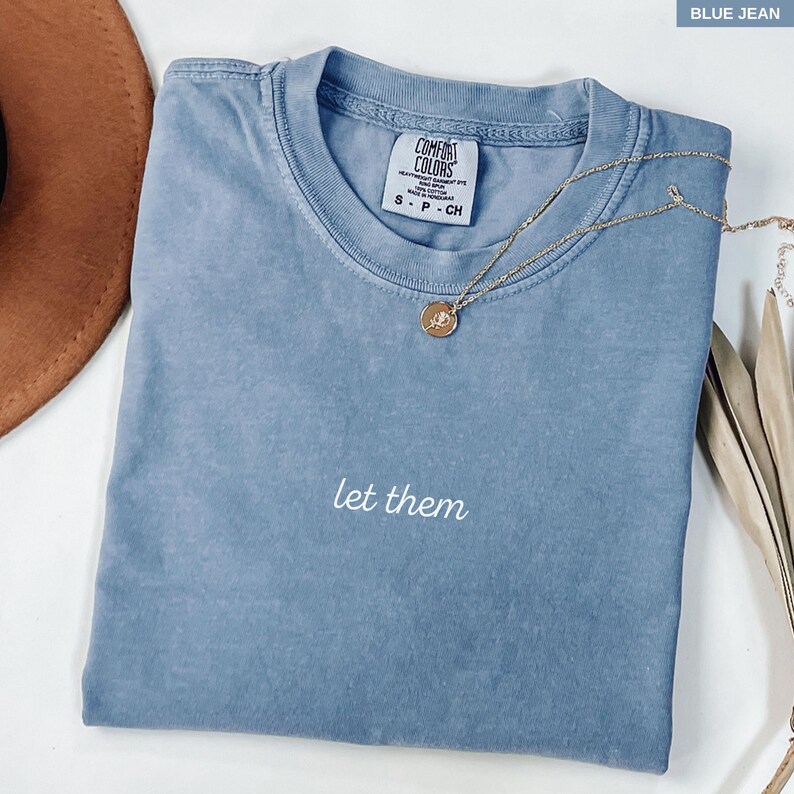 Embroidered mental health tee in blue jean