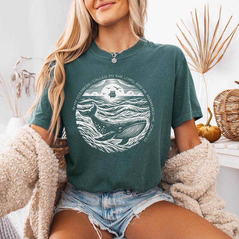 Colorful Christianity shirt inspired by Jonah 2:2 bible verse