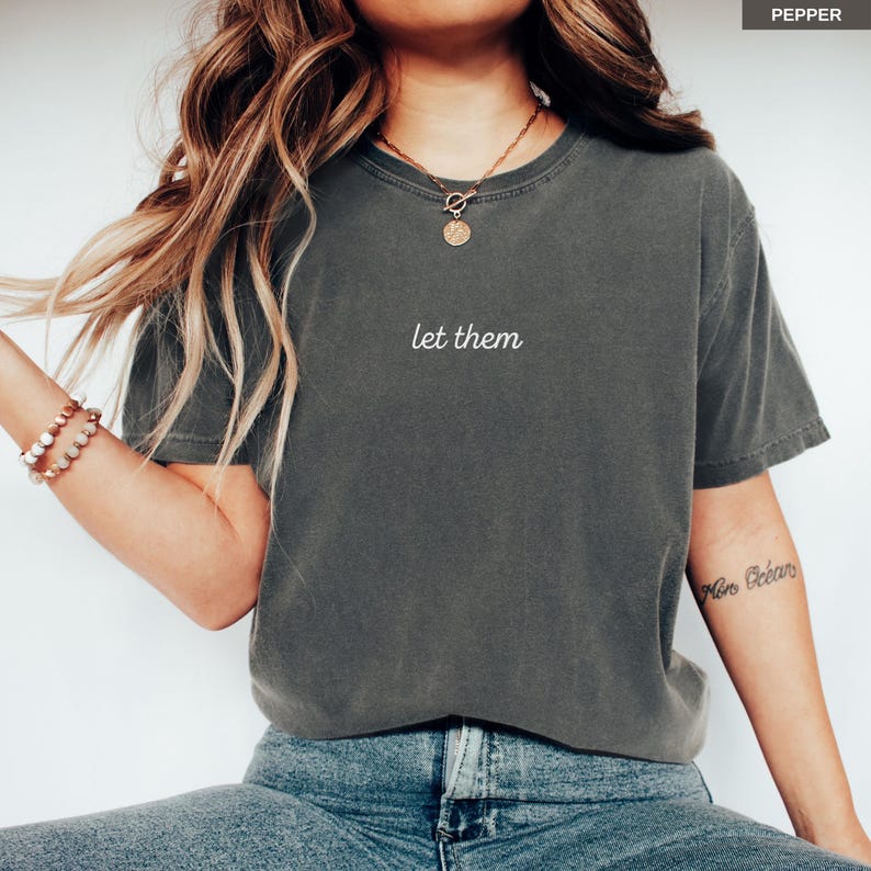 Embroidered mental health shirt in pepper grey