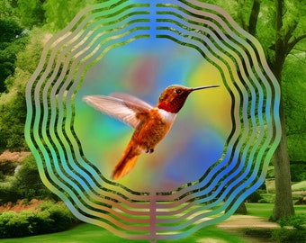 Hummingbird Wind Spinner Sublimation Designs, 3 Sizes, Instant Download, PNG