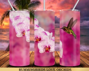 Hummingbird 20 oz Tumbler Wrap Sublimation Designs, Straight & Tapered, Instant Download PNG, 30 oz Design Also Included