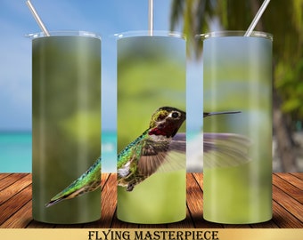 Hummingbird 20 oz Tumbler Wrap Sublimation Designs, Straight & Tapered, Instant Download PNG, 30 oz Design Also Included