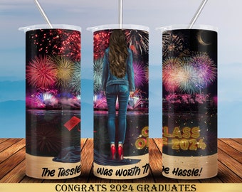 Graduation 2024 20 oz Tumbler Wrap Sublimation Designs, Straight & Tapered, Instant Download, PNG, 30 oz Design Also, By JustUsBirds