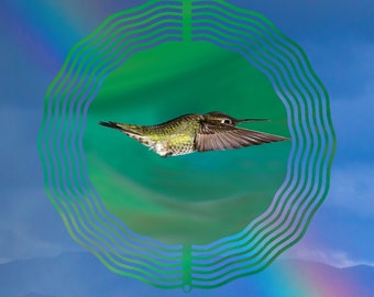 Hummingbird Wind Spinner Sublimation Designs, 3 Sizes, Instant Download, PNG,