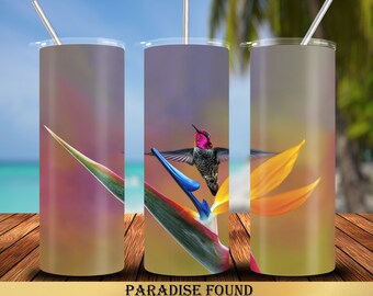 Hummingbird 20 oz Tumbler Wrap Sublimation Designs, Straight & Tapered, Instant Download PNG, 30 oz Design Also Included