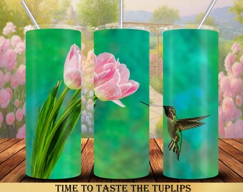 Hummingbird 20 oz Tumbler Wrap Sublimation Designs, Straight & Tapered, Instant Download PNG, 30 oz Design Also Included