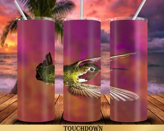 Hummingbird 20 oz Tumbler Wrap Sublimation Designs, Straight & Tapered, Instant Download PNG, 30 oz Design Also Included