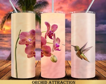 Hummingbird 20 oz Tumbler Wrap Sublimation Designs, Straight & Tapered, Instant Download PNG, 30 oz Design Also Included