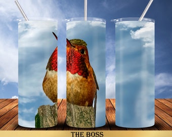 Hummingbird 20 oz Tumbler Wrap Sublimation Designs, Straight & Tapered, Instant Download PNG, 30 oz Design Also Included