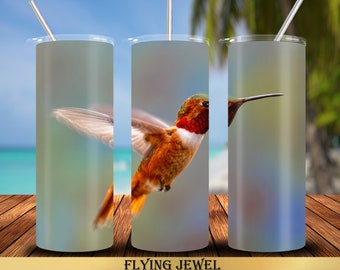 Colibri 20 oz Tumbler Wrap Sublimation Designs, Droit &Conique, Téléchargement instantané PNG, 30 oz Design également inclus