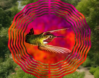 Hummingbird Wind Spinner Sublimation Designs, 3 Sizes, Instant Download, PNG