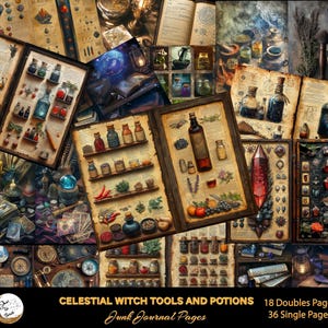 Mystic Potion Junk Journal Pages: Celestial Witchcraft (Digital Download)