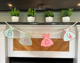 Custom Embroidered Baby Name Banner | Nursery Decor