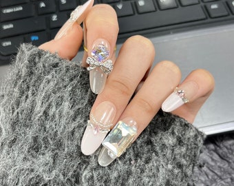 Gorgeous princess clear press on nails no. 3418