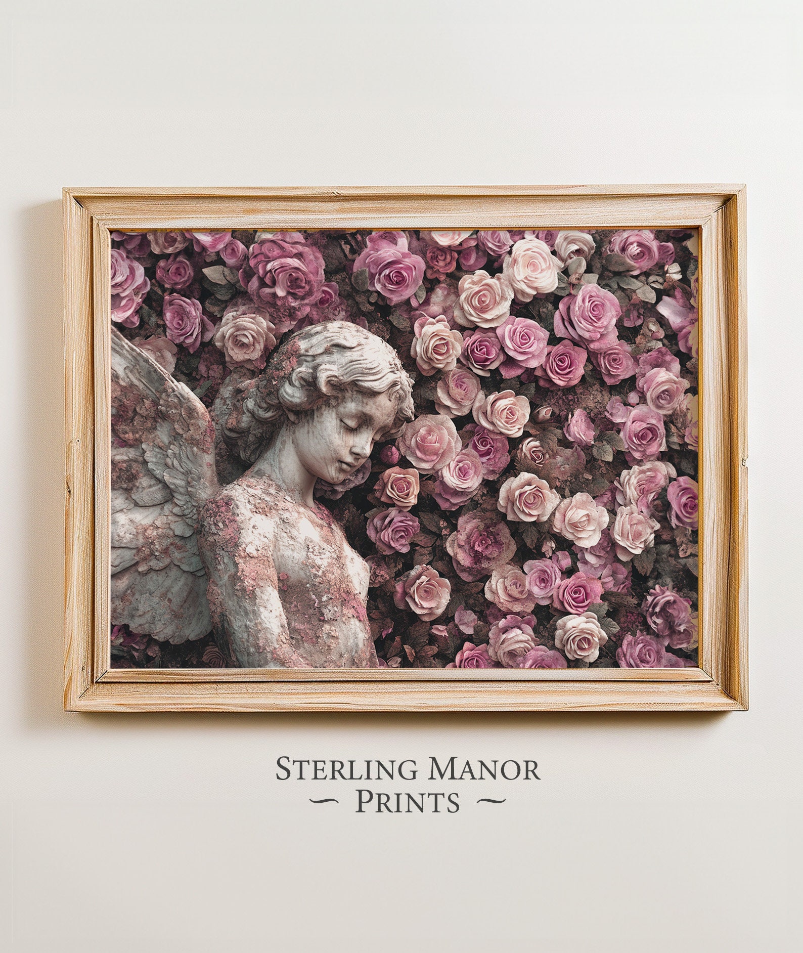 Floral Statue Vintage Rose Wall Art Classic Decor Printable 4821 Etsy