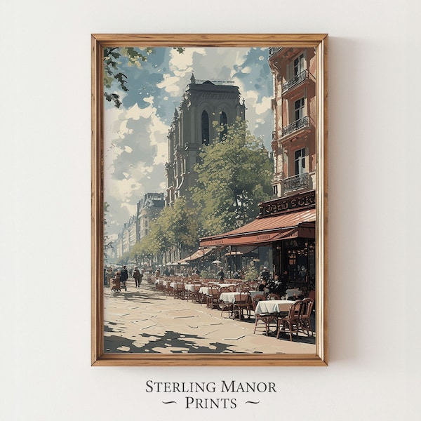 Chic Parisian Sidewalk Cafe Vertical Wall Art 4653