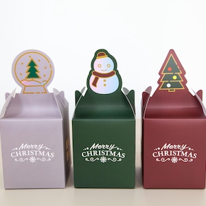 10 Pcs Christmas Gift Boxes, Snow Men Christmas Gift Boxes, Christmas Tree Holiday Gift Boxes, Christmas Boxes for Candy