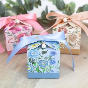 10 Pcs Floral Favor Boxes, Wedding Favor Boxes, Bridal Shower Favor Boxes, Party Favor Boxes, Candy Boxes, Flower Gift Boxes