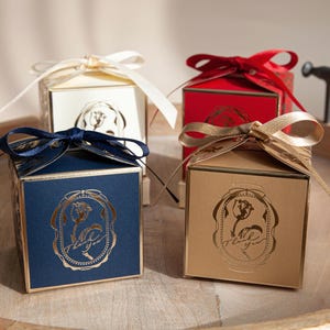 10 Pcs Gold Foil Favor Boxes, 10 Sets of Wedding Favor Boxes, Custom Favor Boxes, Bridal Shower Favor Boxes, Wedding Favor Boxes