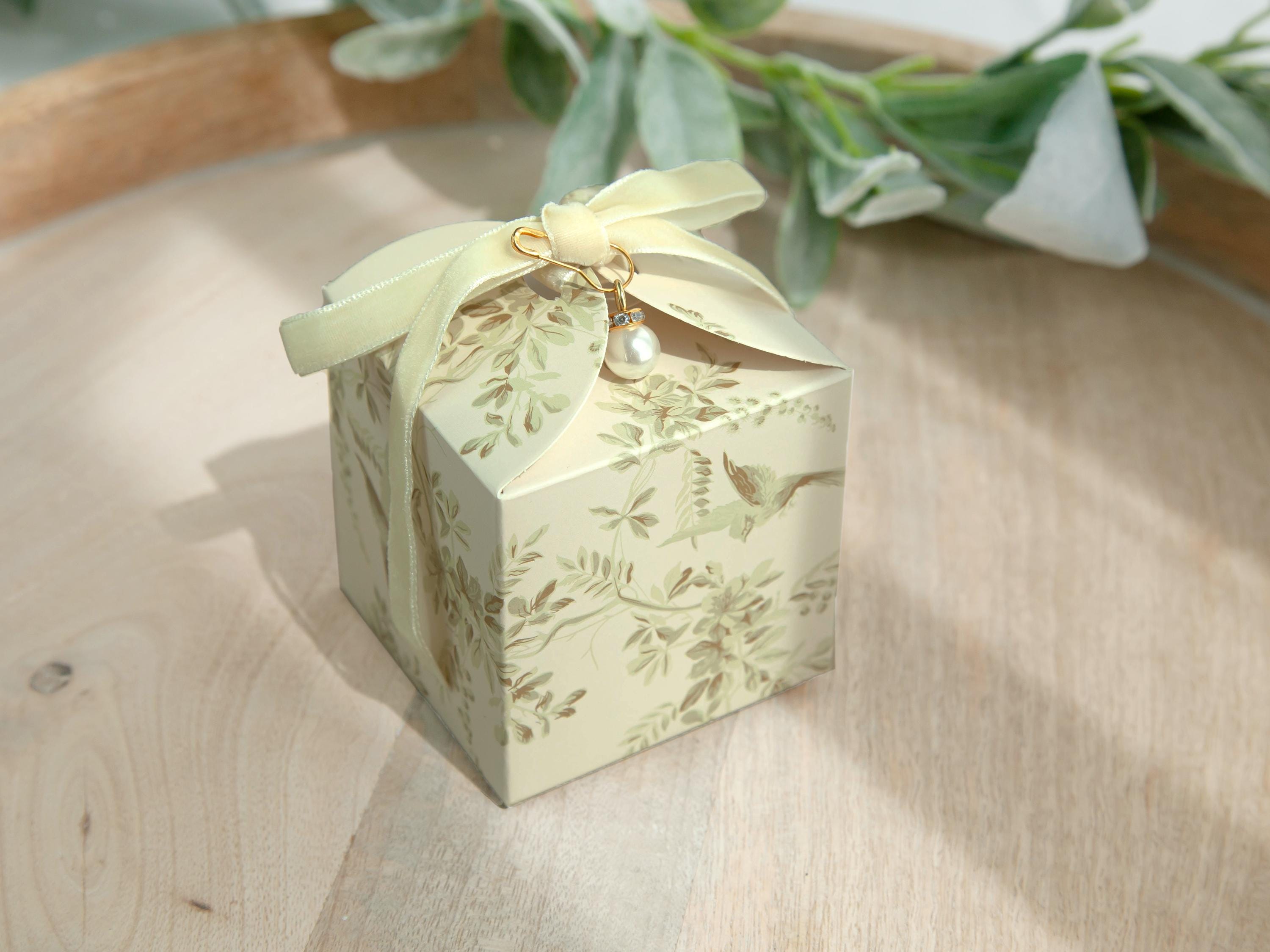 10 Stück Vogel-Hochzeitsgeschenkboxen, 10 Sets personalisierter Geschenkboxen, grüne Geschenkboxen, Champagner-Geschenkboxen, blaue Geschenkboxen