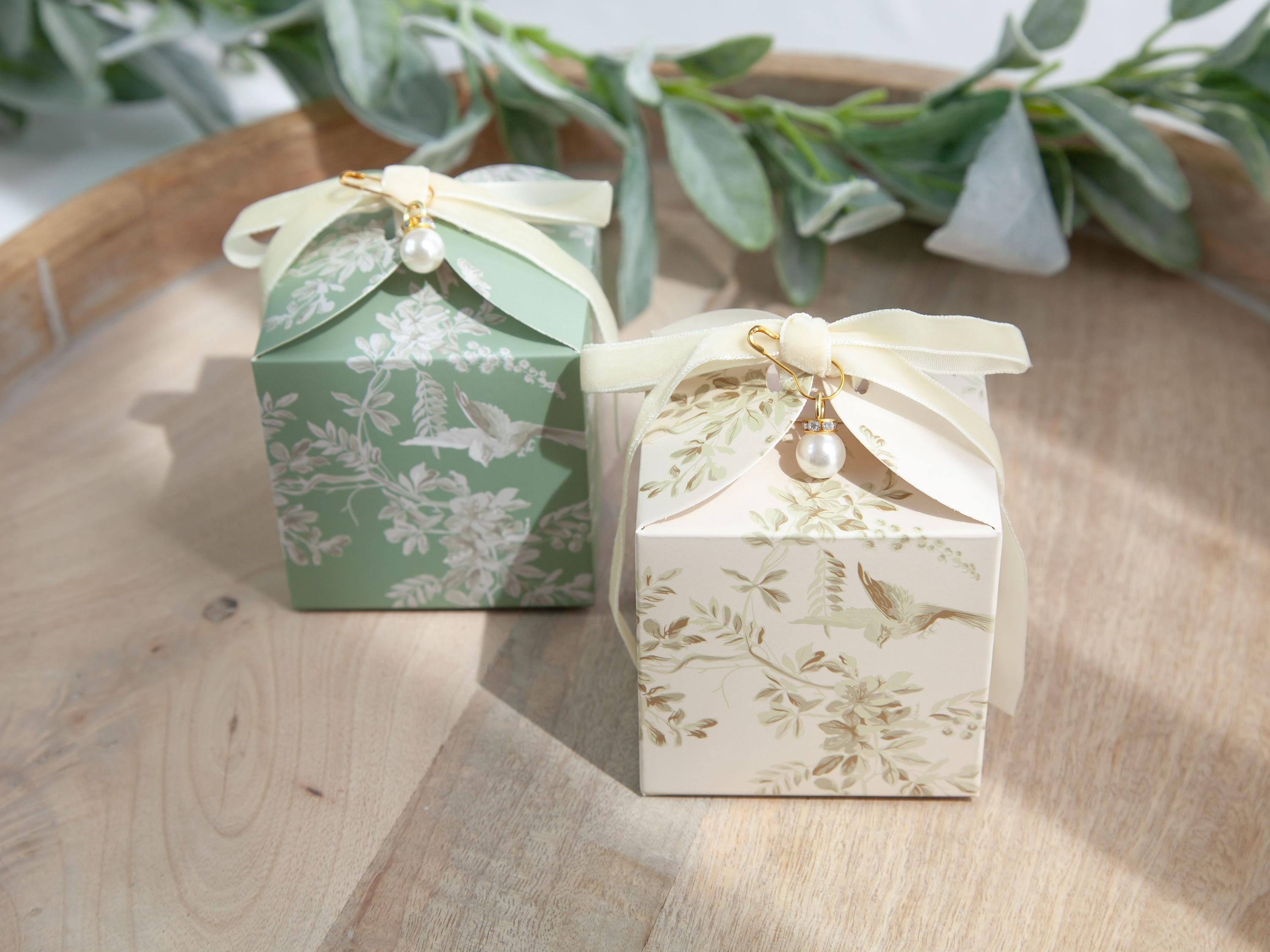 10 Stück Vogel-Hochzeitsgeschenkboxen, 10 Sets personalisierter Geschenkboxen, grüne Geschenkboxen, Champagner-Geschenkboxen, blaue Geschenkboxen