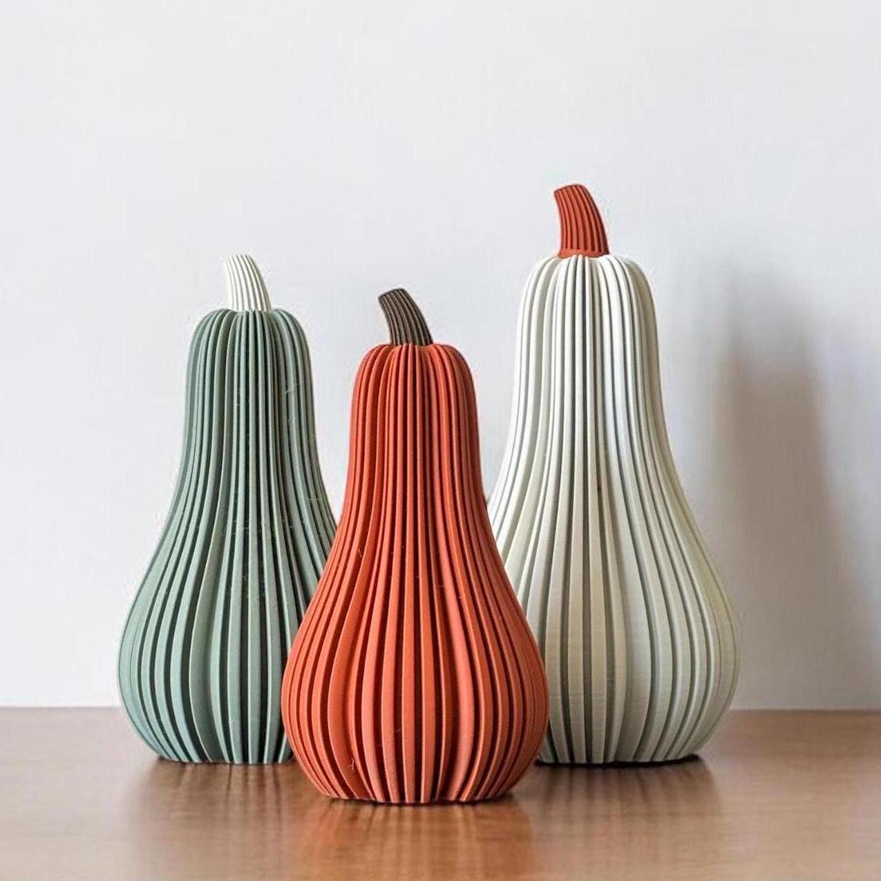 Gourd Tabletop Decor | 3pc Fall Gourd Decor | Halloween Gourd Gift | Fall Pumpkin Inspired Decor | Unique 3D Printed Home Decor