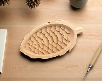 Pinecone Tray | Woodland Theme Tray for Bathroom Vanity or Desk | 20 Colors Available | 3D Printed Pinecone Decor