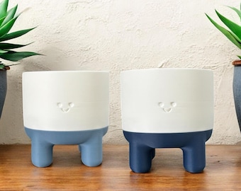 Happy Face Planter, Smiling Plant Pot | Happy Face Succulent Planter | 20 Colors Available | Unique 3D Printed Vase