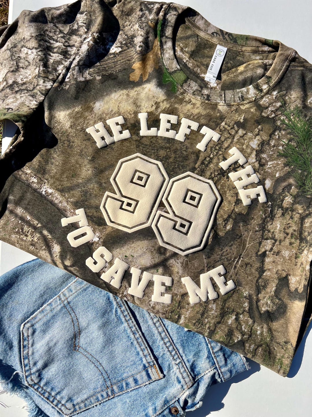 Custom He Left the 99 to Save Me Camo Shirt - Etsy