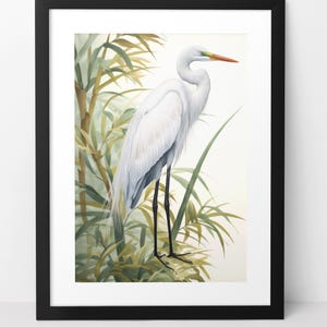 Great Egret 2 Digital Download Art, Great Egret, Great Egret Painting, Egret Art, Egret Wall Art, Egret Art Print, Egret Digital Download