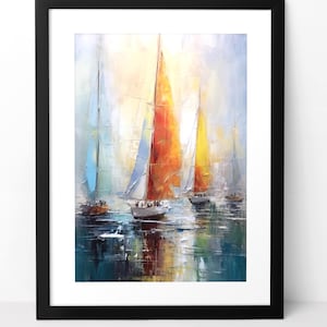 Chesapeake Bay Digital Download Art, Ocean Art, Sailing Art, Sail Boat Wall Art, Abstract Art, Printable Art, Nautical Art, Regatta Art