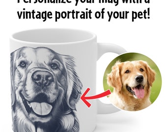 Custom Pet Mug Personalized Mug Custom Pet Portrait from Photo Personalized Dog Mug Gift for Pet Loss Gift Personal Mug Pet Memorial Gift