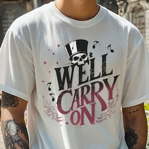 My Chemical Romance We&#39;ll Carry On Tshirt For Elder Emo MCR The Black Parade Tee 2000 Classic Hot Topic Goth Gift For Emo Band Lyrics Shirt