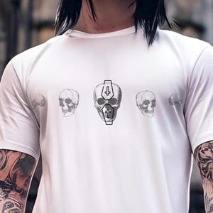 Skull Gothic T-Shirt: Elder Emo, Dark Academia Fashion