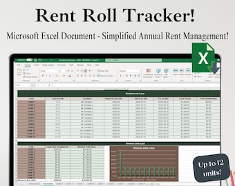 Hausbesitzer Excel Rent Tracker | Mieteinnahmen-Tracker | Miettabelle (1-12 Einheiten) | Rental Income Tracker | Liegenschaftspflege Excel