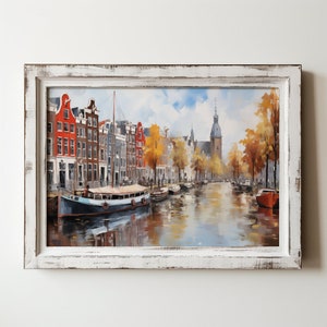 Amsterdam Canal Print: Holland Cityscape Art (Digital Download)
