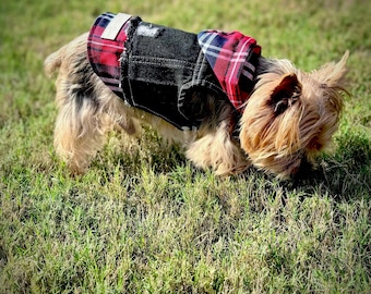 Dog denim vest