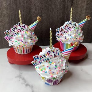 Birthday Cupcake Fake Cupcake